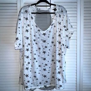 Torrid short sleeve tee with stars and striped panel on back